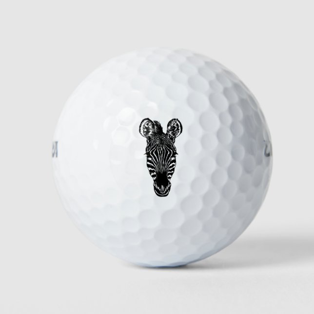 Balles De Golf Zebra Head (Devant)