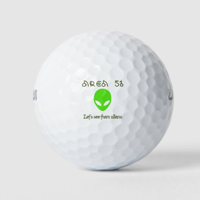 Balles De Golf Zone 51 Voyons les aliens (Devant)