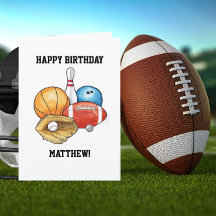 Balles de sport Carte d'anniversaire personnalisée