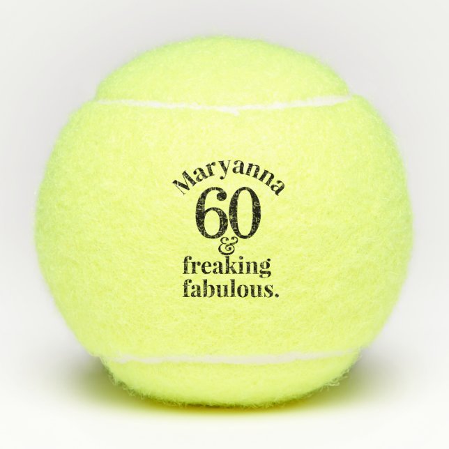 Balles De Tennis 60e anniversaire fabuleux Personnalisé Funny (Devant)