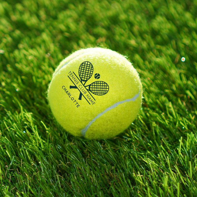 Balles De Tennis Ajouter le nom du club Tennis Team Green Personnal (Your Name Lawn Tennis Club Personalized Tennis Ball)