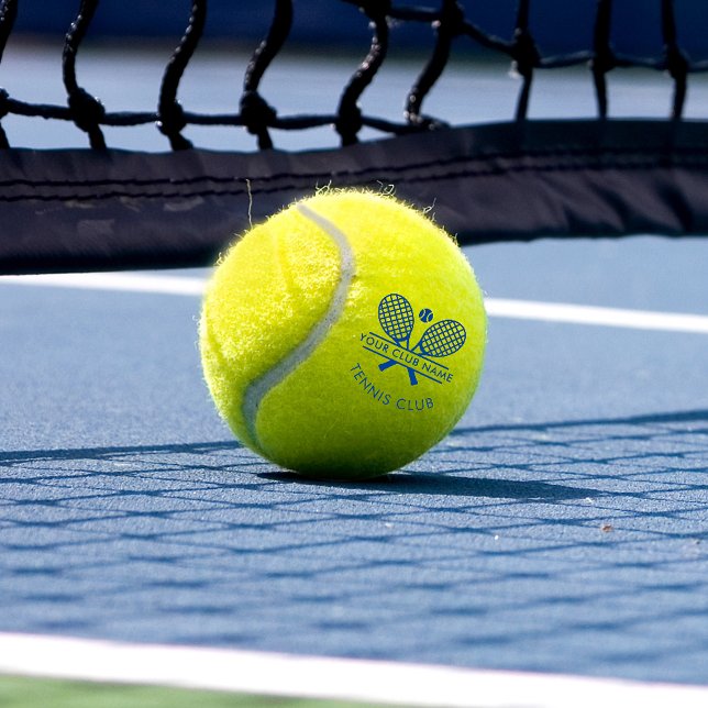 Balles De Tennis Ajouter Nom du club Tennis Blue Team Players Perso (Lawn Tennis Club Name Rackets Motif Custom Training Tennis Balls)