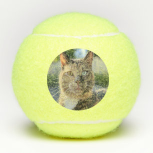 Balles De Tennis Ajouter une Personnaliser photo de chat