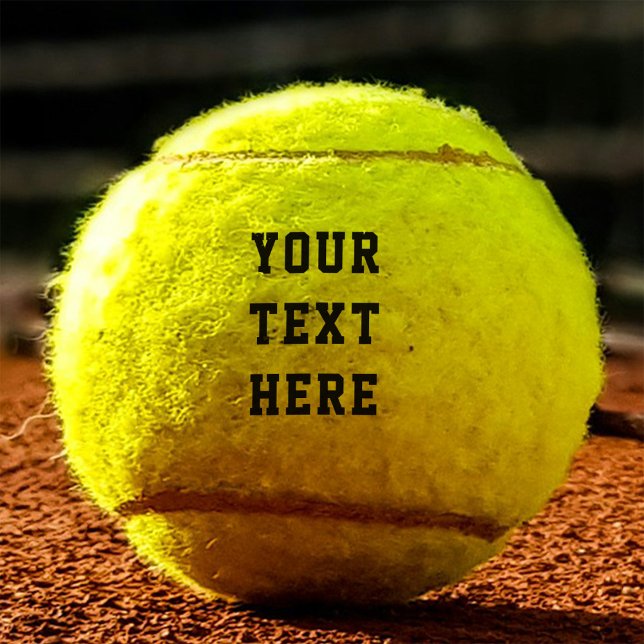 Balles De Tennis Ajouter votre propre texte personnalisé ici noir e (Créateur téléchargé)