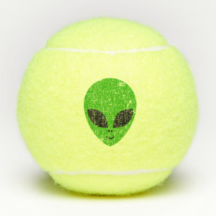 Balles De Tennis alien vert tête pour science-fiction extraterrest