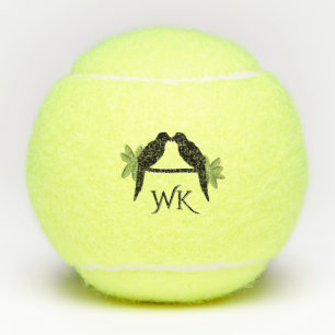 Balles De Tennis Amour de perroquet monogramme