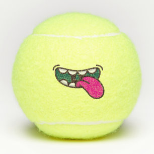 Balles De Tennis Amusant Monstre De La Bouche.