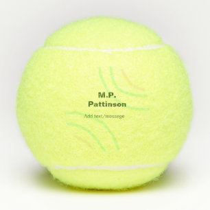 Balles De Tennis Bandes orange vertes ajouter le nom message texte