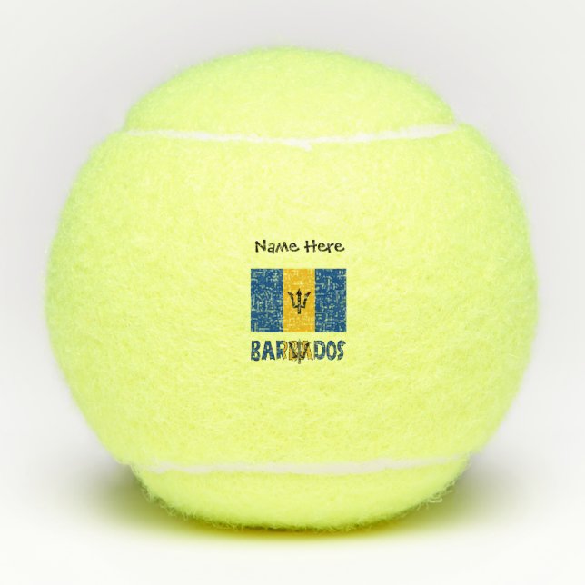 Balles De Tennis Barbade Drapeau barbare Personnalisé (Devant)