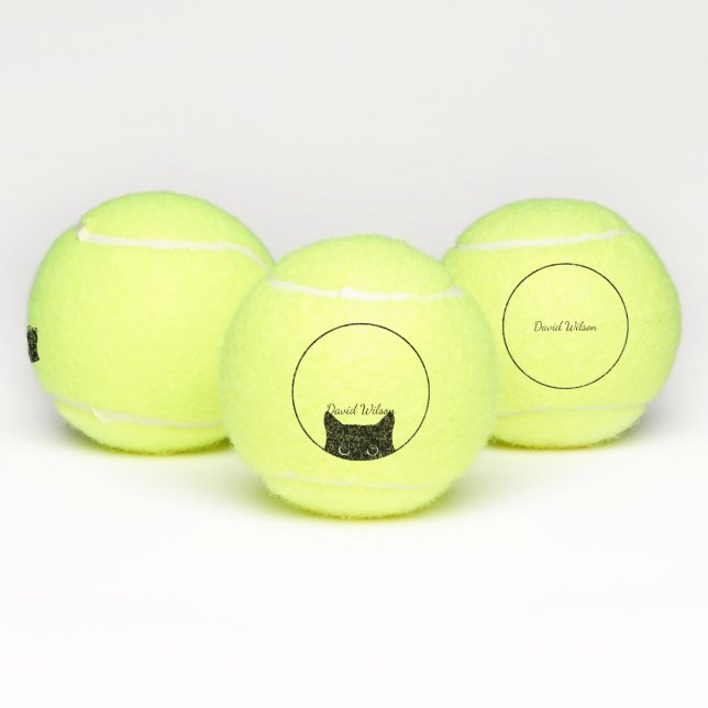 Balles De Tennis Black Cat Personnalisé Keepsaké Tennis Ball (Multiple)