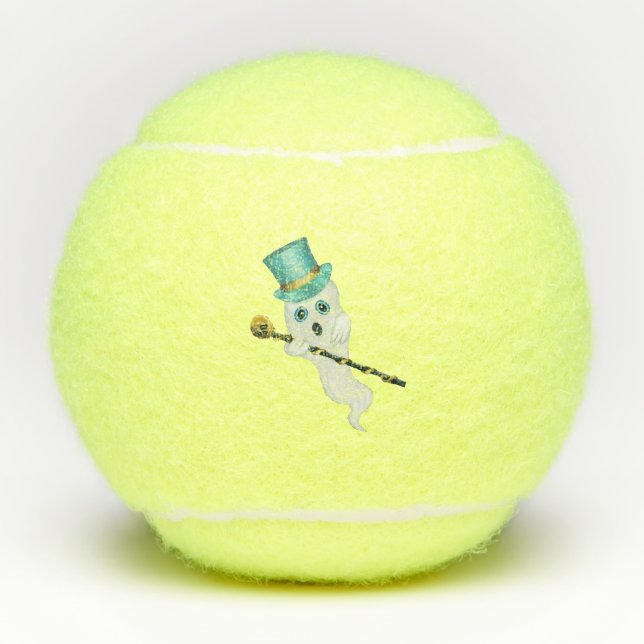 Balles De Tennis Bleu Fantôme Bleu Yeux Haut Chapeau Canne à crâne (Devant)