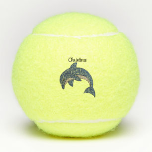 Balles De Tennis Bleu foncé Blancs dauphin saut