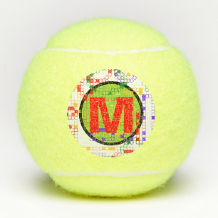 Balles De Tennis Blocs géométriques monogrammes Ballons de tennis d