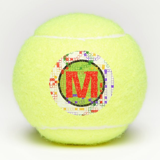 Balles De Tennis Blocs géométriques monogrammes Ballons de tennis d (Devant)