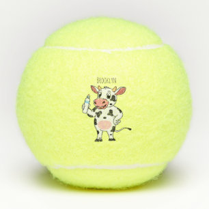 Balles De Tennis Bonne vache avec dessin animé de biberon