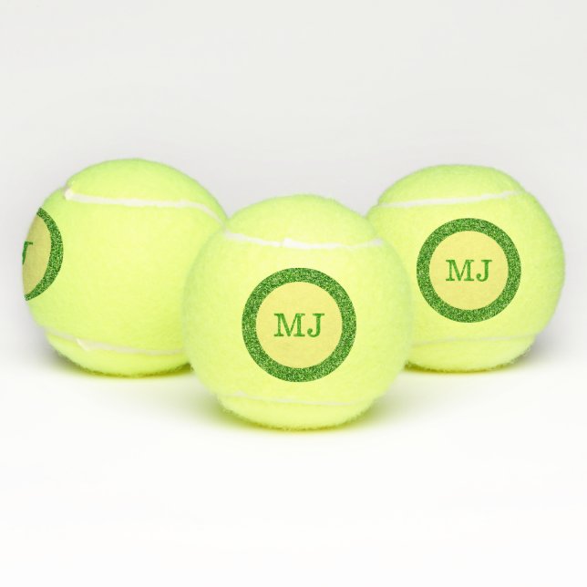 Balles De Tennis Boules de tennis Monogram Green Parties scintillan (Multiple)