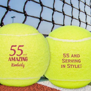 Balles De Tennis Cadeau 55 ans et rose incroyable pour 55e annivers