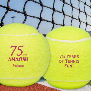 Balles De Tennis Cadeau d'anniversaire 75 ans Tennis Rose Incroyabl