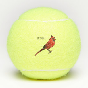Balles De Tennis Cardinal du Nord dessin animé d'oiseau