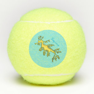Balles De Tennis Caricature amusante de dragon de mer feuillu