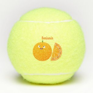 Balles De Tennis Caricature d'agrumes d'orange