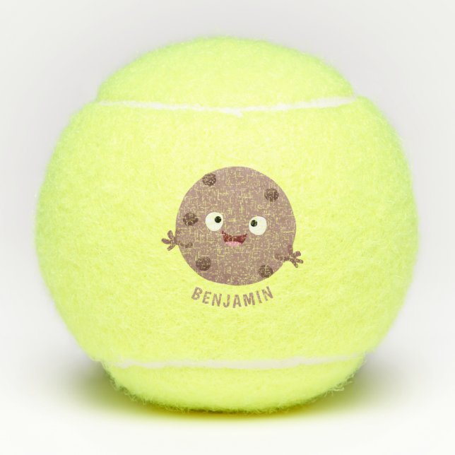 Balles De Tennis Caricature de biscuit à puce en chocolat (Devant)