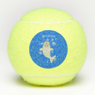 Balles De Tennis Caricature de bulles de narval joyeux