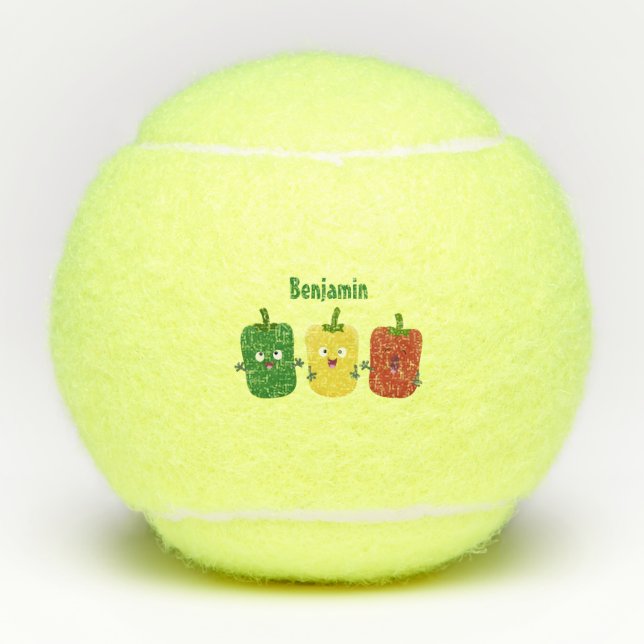 Balles De Tennis Caricature de chant trio capsicum poivre clair (Devant)