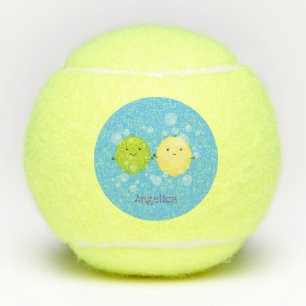 Balles De Tennis Caricature de chaux de citron joyeux