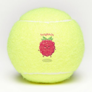 Balles De Tennis Caricature de framboise très heureuse