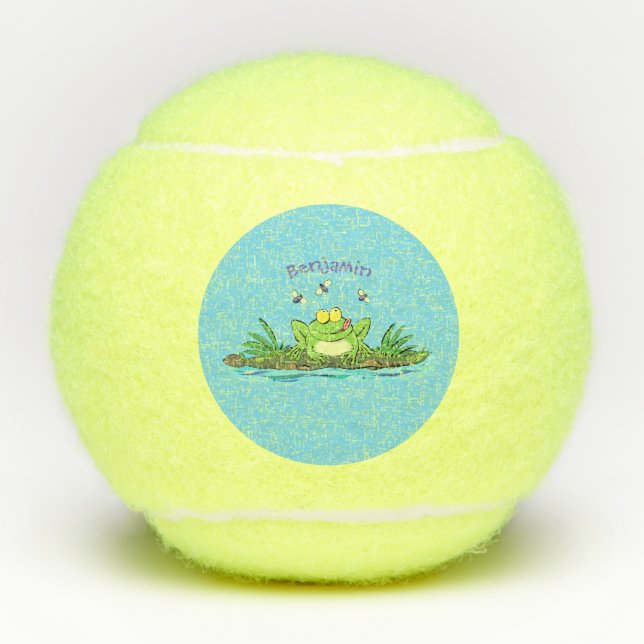 Balles De Tennis Caricature de grenouille vert mignon (Devant)