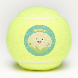 Balles De Tennis Caricature de légume de chou-fleur joyeux