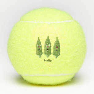 Balles De Tennis Caricature de légumes de l'okra chantante mignonne