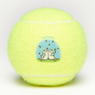 Balles De Tennis Caricature de moutons mignons amis et papillons