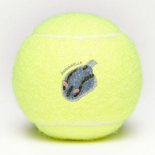 Balles De Tennis Caricature de nudibranche bleu mignon