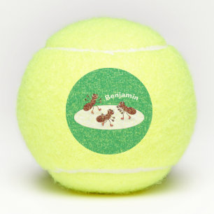 Balles De Tennis Caricature de patinage sur glace de Happy red four