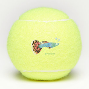 Balles De Tennis Caricature de poisson tropical guppy très chic