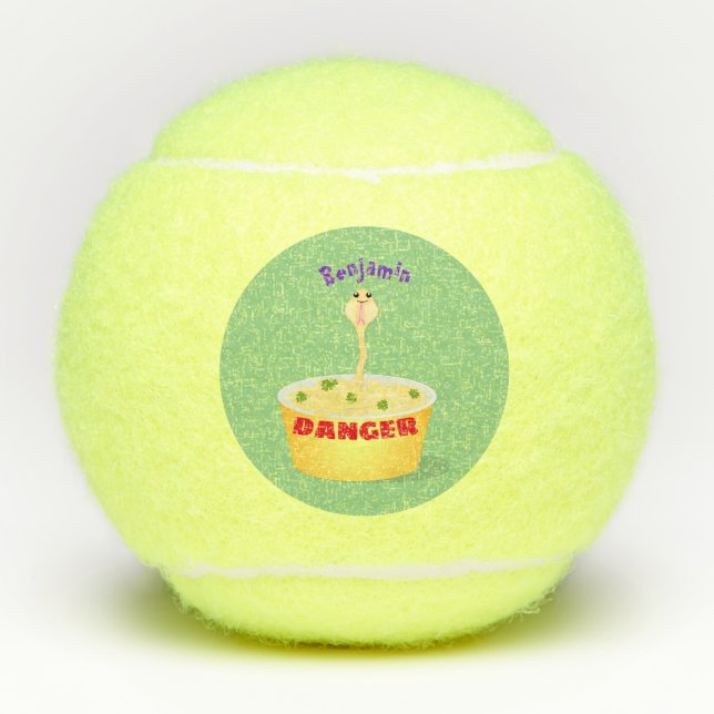 Balles De Tennis Caricature de serpent aux nouilles mignonnes illus (Devant)