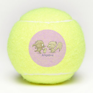 Balles De Tennis Caricature d'écureuils marrants