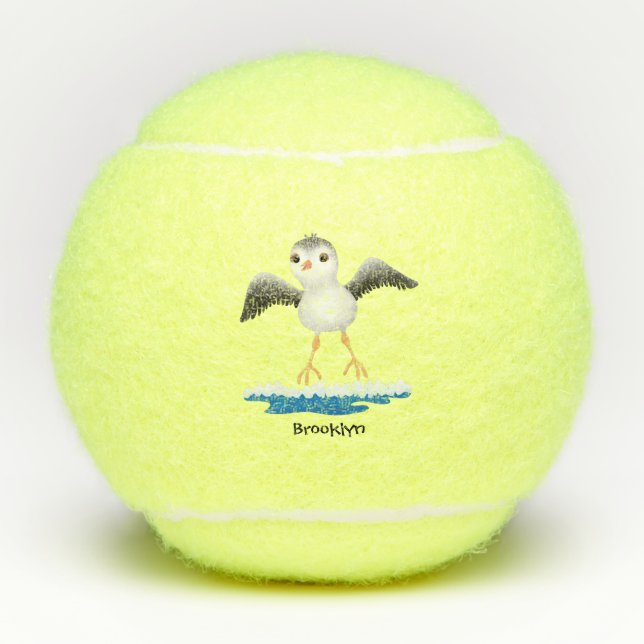 Balles De Tennis Caricature en bécasseau mignon (Devant)