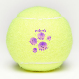 Balles De Tennis Caricature kawaii de méduse violette rose mou