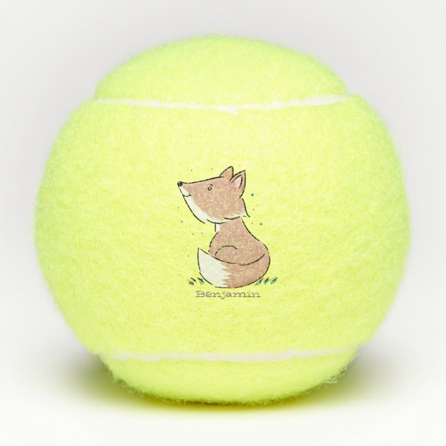 Balles De Tennis Caricature pour bébé renard (Devant)
