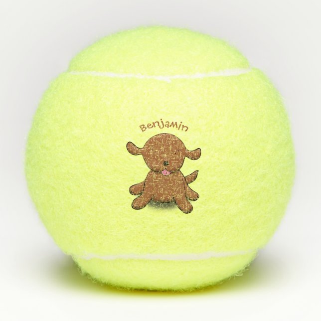 Balles De Tennis Caricature pour chien de chiot joyeux (Devant)