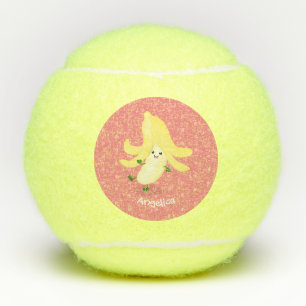 Balles De Tennis Caricature sur la banane de Cute kawaii