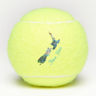 BALLES DE TENNIS CARTE DE LA NOUVELLE-ZÉLANDE PAUA PERSONNALISÉE