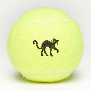 Balles De Tennis Chat noir Arrière Lumineux yeux verts