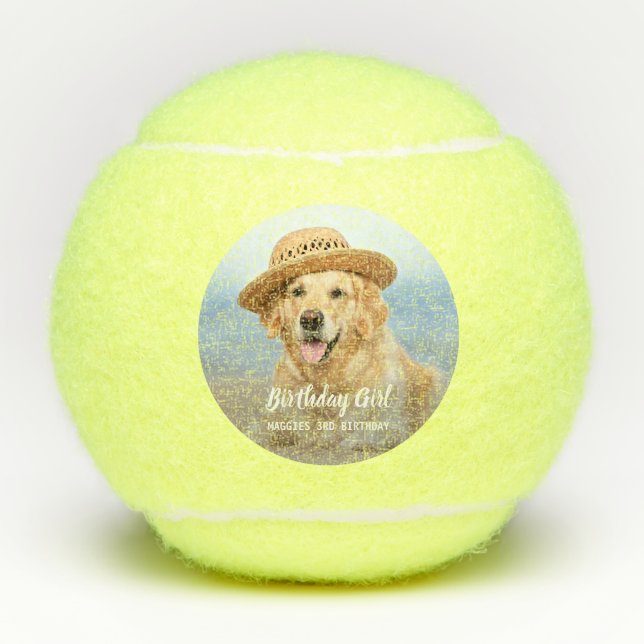 Balles De Tennis Chien Chien Chien Chien Anniversaire Fête Personna (Devant)