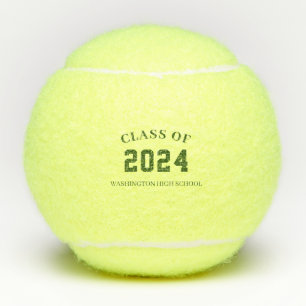 Balles De Tennis Classe avec nom de l'école Vert