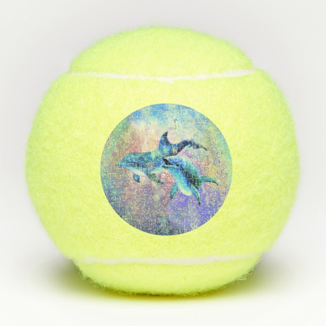 Balles De Tennis \Couple Dolphin Tennis Balls (Devant)