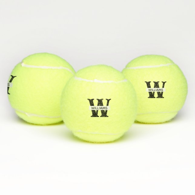 Balles De Tennis Créez votre propre monogramme personnalisé (Multiple)